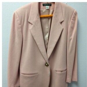 Wool Blazer Jacket Pink Vintage Career Professional M 10